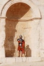 Jordanian man dresses as Roman soldier Royalty Free Stock Photo