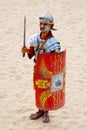 Jordanian man dresses as Roman soldier Royalty Free Stock Photo