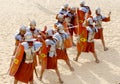 Jordanian men dress as Roman soldier Royalty Free Stock Photo