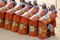 Jordanian men dress as Roman soldier Royalty Free Stock Photo