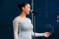 Jorja Smith rhythm and blues singer performs in concert at Dcode Music Festival Royalty Free Stock Photo