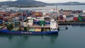 JORK RULER and BG RUBY unloading Containers by Crane working Container Terminals Belfast Dockyard Northern Ireland