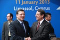 Jose Manuel Barroso and Nicos Anastasiades Royalty Free Stock Photo