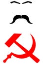 Josef Stalin with hammer and sickle