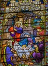 Nativity Jesus Stained Glass Saint Mary Basilica Phoenix Arizona Royalty Free Stock Photo