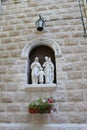 Joseph, Mary and Jesus Statues at St. Joseph`s Church, Nazareth, Israel Royalty Free Stock Photo