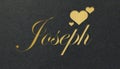 Joseph Name Card: Golden Shining Elegance