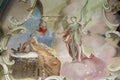 Joseph`s dream, fresco in the Church of the Three Kings in Komin, Croatia