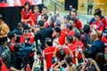 Joseph Schooling, the Singapore's first Olympic gold medalist, on his victory parade around Singapore. 18th August 2016 Royalty Free Stock Photo