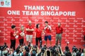 Joseph Schooling, the Singapore's first Olympic gold medalist, on his victory parade around Singapore. 18th August 2016 Royalty Free Stock Photo