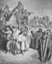 Joseph is sold by his brothers to the Ishmaelites in the old book The Bible in Pictures, by G. Doreh, 1897