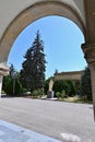 Joseph Stalin Statue at Joseph Stalin Museum Through Archway