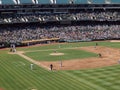 Josh Beckett throws pitch to batter Daric Barton Royalty Free Stock Photo