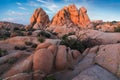 Joshua Tree National Park, Mojave Desert, California, USA. Jumbo rocks at sunset. Beautiful landscape background. Royalty Free Stock Photo