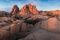 Joshua Tree National Park, Mojave Desert, California, USA. Jumbo rocks at sunset. Beautiful landscape background. Royalty Free Stock Photo