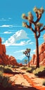 Vibrant Bay Poster Of Joshua Tree National Park On Sunny Day