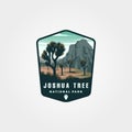 Joshua tree vector patch logo design, joshua tree national park emblem design Royalty Free Stock Photo