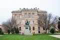 Josip Juraj Strossmayer bronze monument in front of the university Royalty Free Stock Photo