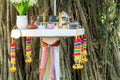Joss house Spirit House  Thai call san phra phoom the traditional respect spirituality of Thai people Royalty Free Stock Photo