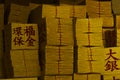 Joss paper sold in stacks at store. gold paper ,mystic