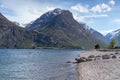 Jostedalsbreen National Park Center area on Lake Oppstrynsvatnet Royalty Free Stock Photo