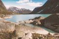 Jostedalsbreen National Park. in the Jostedalen Valley, Norway, Europe.Natural landscape, turquoise glacial lake among the stone Royalty Free Stock Photo