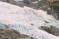 Jostedalsbreen National Park, Norway. Close Up View Of Melting Ice And Snow, Small Waterfall On Boyabreen Glacier In Royalty Free Stock Photo