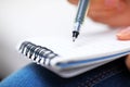 Jot down information on notpad Royalty Free Stock Photo