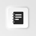 Jotter, notebook icon - Vector. Simple element illustration from UI concept. Jotter, notebook icon neumorphic style