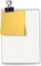 The jotter and stickers fastened by a binder clip Royalty Free Stock Photo