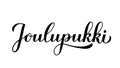 Joulupukki Santa Claus in Finnish. Calligraphy hand lettering isolated on white. New Year and Christmas typography