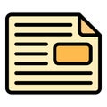 Journal newspaper icon color outline vector Royalty Free Stock Photo