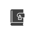 A journal with a padlock vector icon