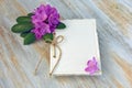 Journal with rhododendron blossom