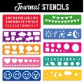 Journal Stencils, collection of ten Royalty Free Stock Photo