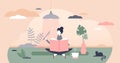 Journaling vector illustration. Writing daily diary flat tiny persons concept