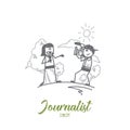 Journalist concept. Hand drawn isolated vector