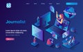 Journalist concept isometric landing page