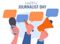 Journalist day poster vector