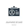 Journalist id card icon vector. Trendy flat journalist id card icon from business collection isolated on white background. Vector Royalty Free Stock Photo