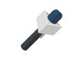 Journalist microphone. Simple flat illustration.