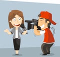 Journalist News Reporter Interview Royalty Free Stock Photo