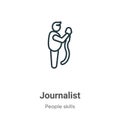 Journalist outline vector icon. Thin line black journalist icon, flat vector simple element illustration from editable people Royalty Free Stock Photo