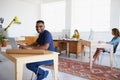 Journalist, portrait or happy black man typing on laptop working on business project or online research. Computer, data Royalty Free Stock Photo