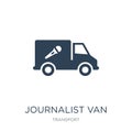 journalist van icon in trendy design style. journalist van icon isolated on white background. journalist van vector icon simple Royalty Free Stock Photo