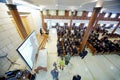Journalists and churchgoers in moscow synagogue Royalty Free Stock Photo