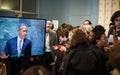 Journalists in the lobbies of UN Royalty Free Stock Photo