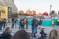 Journalists preparing for the start of the Valencia marathon in December 2018. Spain