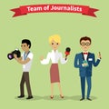 Journalists Team People Group Flat Style