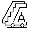 Journey airplane stairs icon outline vector. Business airport